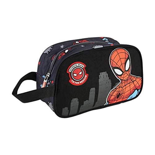 CERDÁ LIFE'S LITTLE MOMENTS 2100003852, Neceser Niños, Aseo Viaje De Spiderman Con Bolsillo Principal Modulo para Indicar EL Nombre Licen Negro (Black), Único von CERDÁ LIFE'S LITTLE MOMENTS