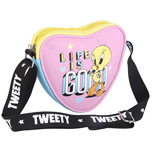 CERDÁ LIFE'S LITTLE MOMENTS Bolso Unisex de Piolin en Forma de Corazon de 1 Compartimento con Asa Ajustable de Nylon | Licencia Oficial Looney Tunes, Niñas, Multicolor von CERDÁ LIFE'S LITTLE MOMENTS