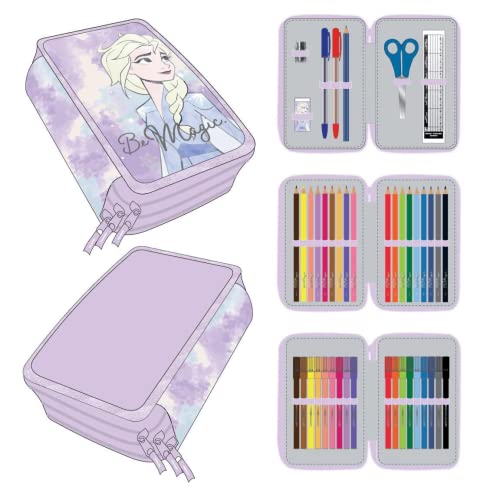 CERDÁ LIFE'S LITTLE MOMENTS - Estuche Escolar 3 Compartimentos Niña de Frozen 2 - Licencia Oficial Disney, Lila, 2700000384 von CERDÁ LIFE'S LITTLE MOMENTS