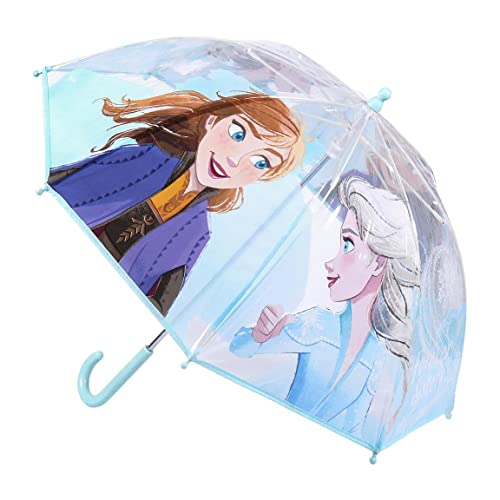 CERDÁ LIFE'S LITTLE MOMENTS Paraguas Transparente de Frozen 2/Apertura Manual, Compuesto por 8 Varillas y con Tubo Metálico de Alta Resistencia - Licencia Oficial Disney,Azul, Talla única, 2400000658 von CERDÁ LIFE'S LITTLE MOMENTS