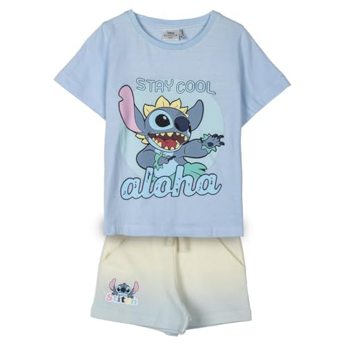 CERDÁ LIFE'S LITTLE MOMENTS Stitch T-Shirt und Shorts - Farbe weiß und blau - Größe 6 Jahre - Hergestellt aus 100% Baumwolle 220 g/qm - Stitch Print - Original Produkt entworfen in Spanien von CERDÁ LIFE'S LITTLE MOMENTS