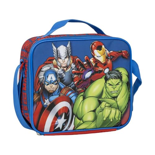 Thermo-Lunchbox Avengers, blau, 21,5 x 8,5 x 19 cm, aus Polyester, kleiner Rucksack mit Reißverschluss und verstellbarem Griff, Originalprodukt, entworfen in Spanien, blau, Lässiger Thermo-Lunchbox Avengers, blau, 21,5 x 8,5 x 19 cm, aus Polyester, kleiner Rucksack mit Reißverschluss und verstellbarem Griff, Originalprodukt, entworfen in Spanien, blau, Lässiger von CERDÁ LIFE'S LITTLE MOMENTS