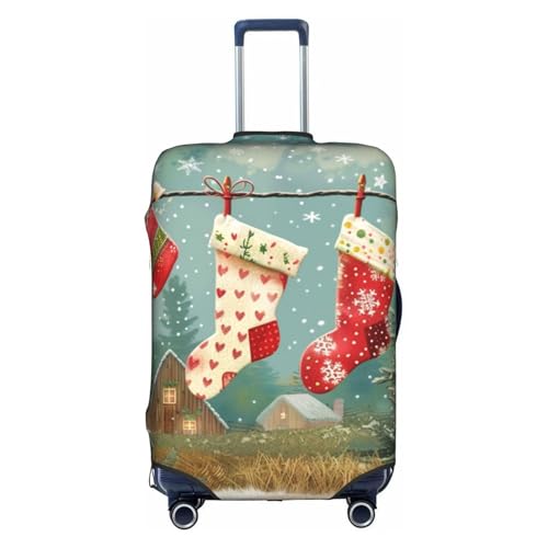 Weihnachtsstrumpf-Gepäckabdeckungen, staubdicht, elastisch, für Reisen, passend für 45,7 - 81,3 cm große Gepäckstücke, mehrfarbig, XL(29"-32" Suitcase) von CFAN