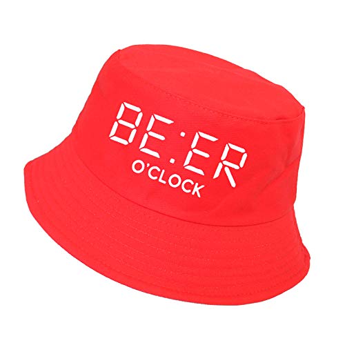 CFCYS Fischerhüte Für Damen,Baumwolle Lustig Bier Oclock Druck Männer Fischer Hüte Cool Sommer Lustig Männer Frauen Eimer Hut Outdoor Panama Angelkappe,Rot CFCYS Fischerhüte Für Damen,Baumwolle Lustig Bier Oclock Druck Männer Fischer Hüte Cool Sommer Lustig Männer Frauen Eimer Hut Outdoor Panama Angelkappe,Rot von CFCYS