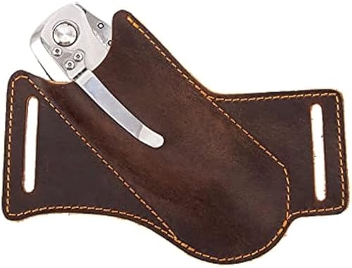 Messerscheide,Gürtelschnalle Messerscheide,Leder Messerscheide für Gürtel,Taschenmesser Folding EDC Gürtel Messer Holster Messer Gürtel Lederscheide für 5 Zoll Klappmesser.Geschenk für Männer. von CFHOOAY