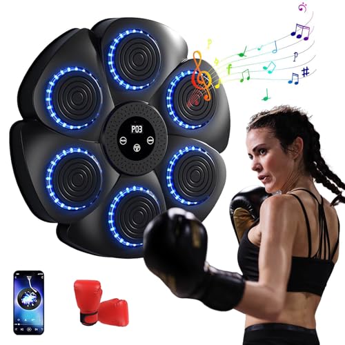 Music Boxing Maschine, Erwachsene, Zielscheibe, Wandmontage, Musik, mit Boxhandschuhen – Intelligentes Zählen und Bluetooth, Musikboxen, für Kinder, Training zu Hause, 9 Geschwindigkeitsmodi (A + Music Boxing Maschine, Erwachsene, Zielscheibe, Wandmontage, Musik, mit Boxhandschuhen – Intelligentes Zählen und Bluetooth, Musikboxen, für Kinder, Training zu Hause, 9 Geschwindigkeitsmodi (A + von CFITANK