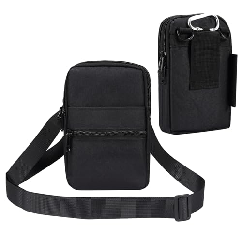 Herren Handy Schultertaschen, Telefon Gürteltasche mit Gürtelclip Klein, Unisex Handytasche zum Umhängen Männer Messenger Bag Reisen Schutzhülle Handtasche Geldbörse mit Gürtelschlaufe Umhängetasche Herren Handy Schultertaschen, Telefon Gürteltasche mit Gürtelclip Klein, Unisex Handytasche zum Umhängen Männer Messenger Bag Reisen Schutzhülle Handtasche Geldbörse mit Gürtelschlaufe Umhängetasche von CFKNDBP