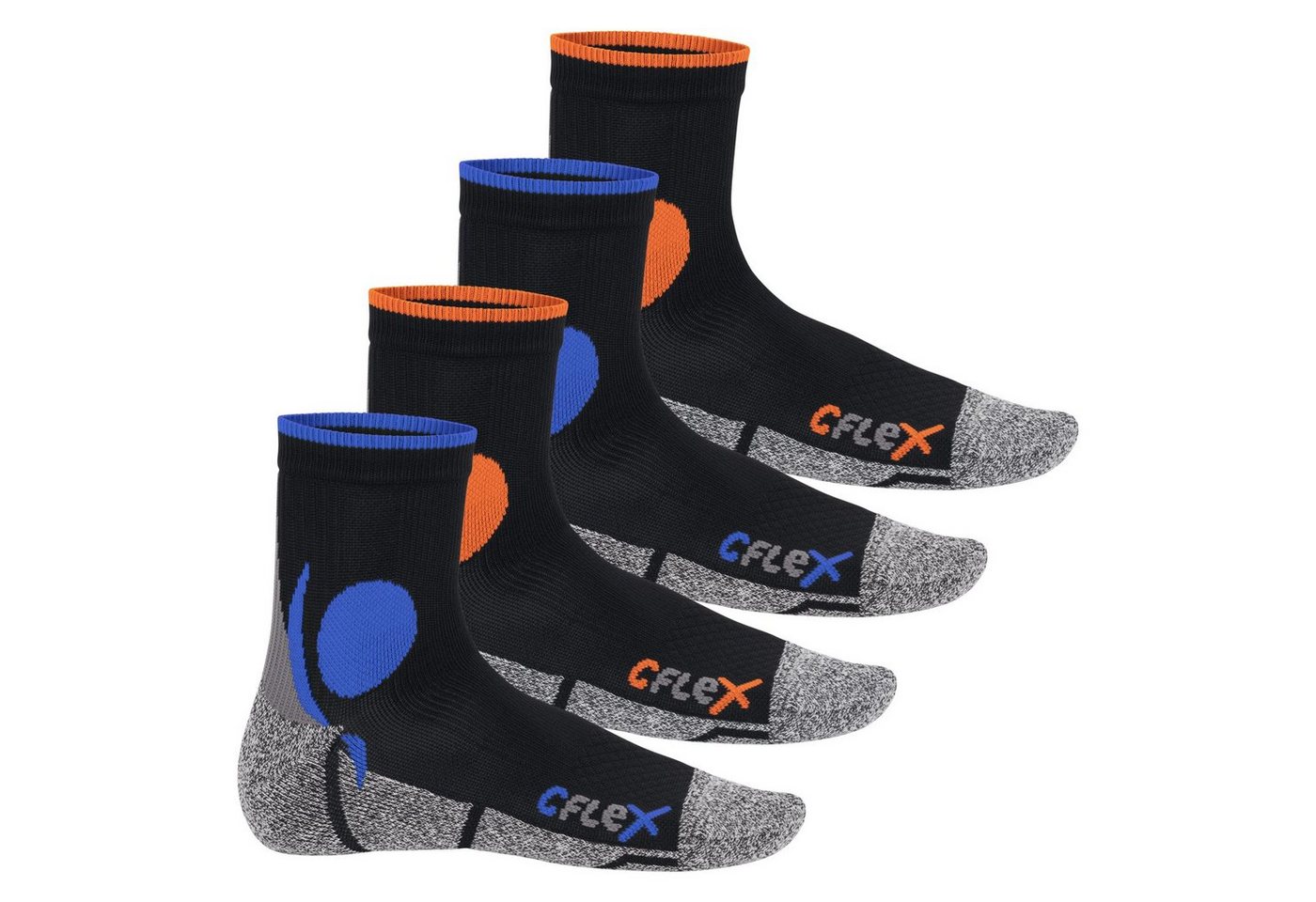 CFLEX Sportsocken Damen und Herren Running Funktions-Socken (4 Paar) Laufsocken von CFLEX