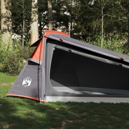 Furniture Select-Camping Zelt Tunnel 2 Personen grau und orange wasserdicht von CFODOJ