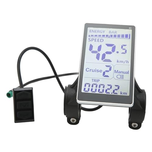 CFTGIW Elektrofahrrad-LCD-Messgerät 5-polig 24 V, 36 V, 48 V, 60 V des Elektrofahrrads Zeigt eine Vielzahl von Parametern an, Einschließlich Leistung, Geschwindigkeit, Fahrstrecke usw., von CFTGIW