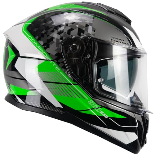 CGM Helm Full Face 360S Kad Race Grau Grün L (59-60 cm) von CGM