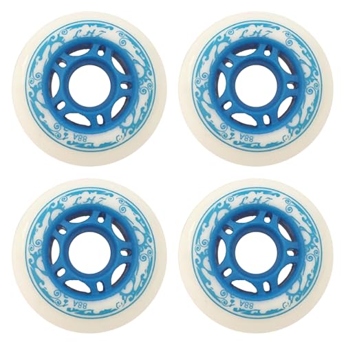 CHAASDEOM Ersatz-Skateboard-Rollen, 4er-Pack 64 mm 68 mm(Blue,64mm) von CHAASDEOM