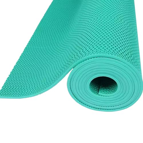 Schwere Fußbodenkissen im Fitnessraum Drainagematte, PVC-Bodenmatte, 5 mm dick, kommerzielle Nassbereichs-Drainagematte, hohle Mesh-Fußmattenrolle, for Badezimmer, Schwimmbad(Green,60x30cm/23.6x11.8in von CHAASDEOM