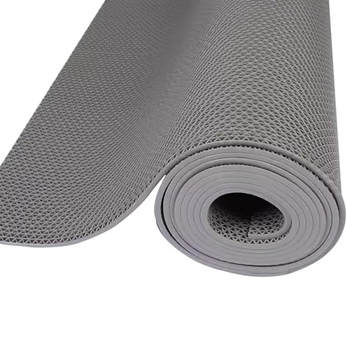 Schwere Fußbodenkissen im Fitnessraum Drainagematte, PVC-Bodenmatte, 5 mm dick, kommerzielle Nassbereichs-Drainagematte, hohle Mesh-Fußmattenrolle, for Badezimmer, Schwimmbad(Gray,120x80cm/47.2x31.4in von CHAASDEOM