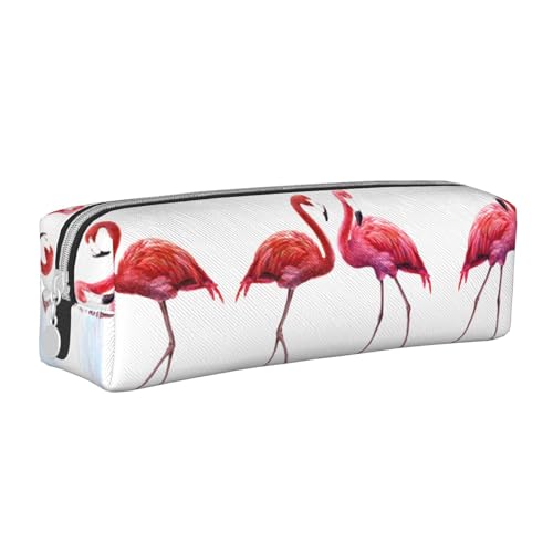 CHANGLEI Niedliches Federmäppchen mit Flamingo-Motiv, bedruckt, leicht und kompakt, Schreibwaren-Organizer-Box, weiß, Einheitsgröße, Taschen-Organizer von CHANGLEI