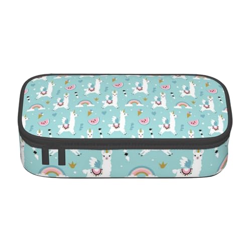 CHANGLEI Niedliches Lama-Federmäppchen mit Fächern, bedrucktes Polyester, multifunktionales Federmäppchen, Schreibwaren-Organizer-Box, Schwarz , Einheitsgröße, Taschen-Organizer CHANGLEI Niedliches Lama-Federmäppchen mit Fächern, bedrucktes Polyester, multifunktionales Federmäppchen, Schreibwaren-Organizer-Box, Schwarz , Einheitsgröße, Taschen-Organizer von CHANGLEI