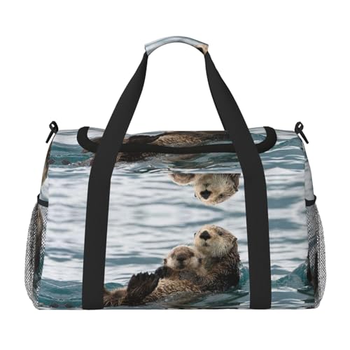 Reisetasche mit Tiermotiven, für Damen und Herren, bedruckt, Polyester, Tragetasche mit Schultergurt, Schwarz , Einheitsgröße Reisetasche mit Tiermotiven, für Damen und Herren, bedruckt, Polyester, Tragetasche mit Schultergurt, Schwarz , Einheitsgröße von CHANGLEI