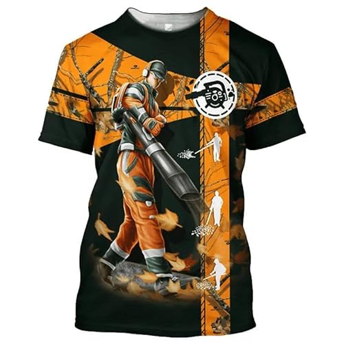 CHANYI Herren 3D Druck T-Shirt 3D-Gedrucktes Gärtner-Uniform-Sommer-Herren-T-Shirt, Übergroßes O-Ausschnitt-Outdoor-Schnelltrocknendes Kurzarm-Modeoberteil von CHANYI