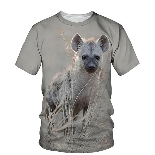 CHANYI Herren 3D Druck T-Shirt 3D Hyäne Druck T-Shirt Männer Mode Sommer O Hals Kurzarm T-Stücke Tops 3D Stil Männliche Kleidung Casual Lustige T-Shirts von CHANYI