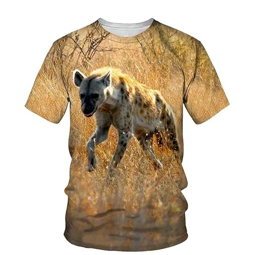 CHANYI Herren 3D Druck T-Shirt 3D Hyäne Druck T-Shirt Männer Mode Sommer O Hals Kurzarm T-Stücke Tops 3D Stil Männliche Kleidung Casual Lustige T-Shirts von CHANYI