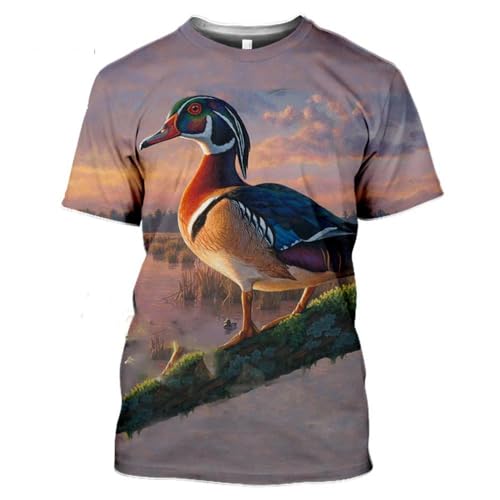 CHANYI Herren 3D Druck T-Shirt 3D Print Harajuku T-Shirt Sommer Tier Jagd Rebhuhn Vogel Mode Lässig Männer T-Shirt Chukar Kurzarm Streetwear Unisex von CHANYI