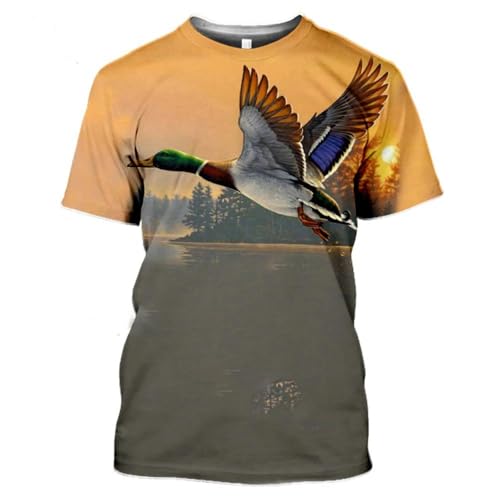 CHANYI Herren 3D Druck T-Shirt 3D Print Harajuku T-Shirt Sommer Tier Jagd Rebhuhn Vogel Mode Lässig Männer T-Shirt Chukar Kurzarm Streetwear Unisex von CHANYI