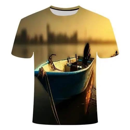 CHANYI Herren 3D Druck T-Shirt Angeln T-Shirt Stil Lässig Digital Fisch 3D-Druck T-Shirt Männer Frauen T-Shirt Sommer Kurzarm O-Ausschnitt Oberteile T-Shirts von CHANYI