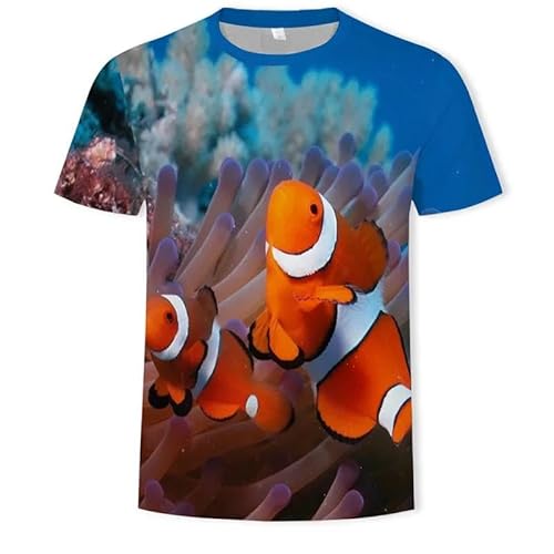 CHANYI Herren 3D Druck T-Shirt Angeln T-Shirt Stil Lässig Digital Fisch 3D-Druck T-Shirt Männer Frauen T-Shirt Sommer Kurzarm O-Ausschnitt Oberteile T-Shirts von CHANYI