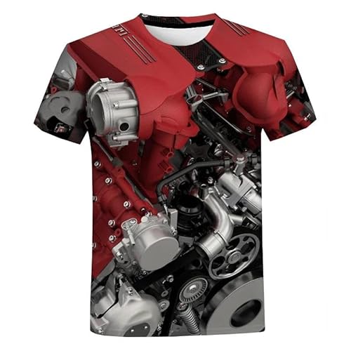 CHANYI Herren 3D Druck T-Shirt Auto Motor 3D Gedruckt T-Shirt Männer Frauen Mode Lässig Kurzarm Unisex Hip Hop Harajuku Stil Übergroßen T Shirt von CHANYI