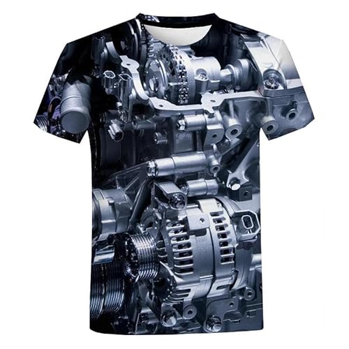 CHANYI Herren 3D Druck T-Shirt Auto Motor 3D Gedruckt T-Shirt Männer Frauen Mode Lässig Kurzarm Unisex Hip Hop Harajuku Stil Übergroßen T Shirt von CHANYI