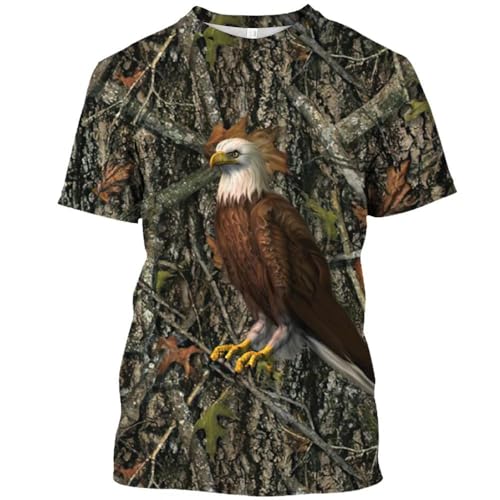 CHANYI Herren 3D Druck T-Shirt Camo Wild Jagd Tier Drucken Herren T-Shirt 3D Hd Sommer Casual Fashion Street Neutral Kurzarm Lose Bequeme Kleidung von CHANYI