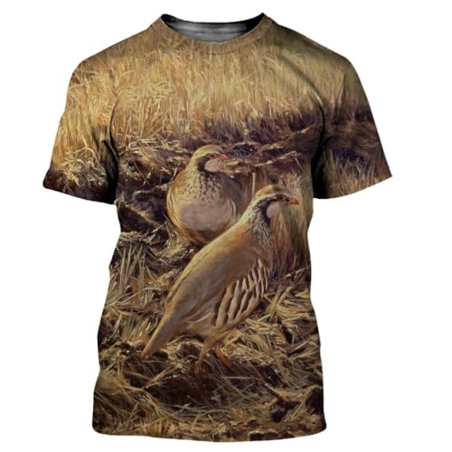 CHANYI Herren 3D Druck T-Shirt Camouflage Jagd Tiere Wachtel 3D Druck Sommer Männer Oansatz T-Shirt Casual Kurzarm Übergroßen T Shirt Mode Männer Kleidung von CHANYI