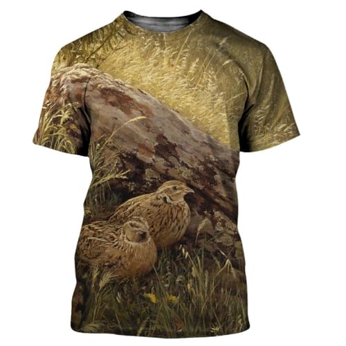 CHANYI Herren 3D Druck T-Shirt Camouflage Jagd Tiere Wachtel 3D Druck Sommer Männer Oansatz T-Shirt Casual Kurzarm Übergroßen T Shirt Mode Männer Kleidung von CHANYI