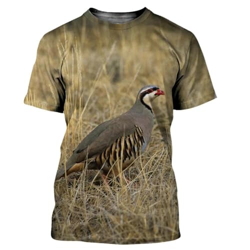 CHANYI Herren 3D Druck T-Shirt Camouflage Jagd Tiere Wachtel 3D Druck Sommer Männer Oansatz T-Shirt Casual Kurzarm Übergroßen T Shirt Mode Männer Kleidung von CHANYI