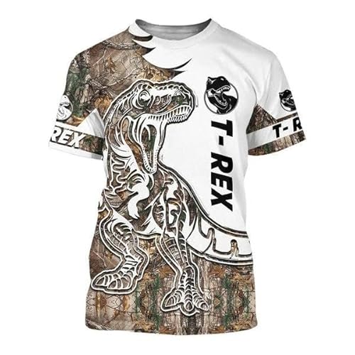 CHANYI Herren 3D Druck T-Shirt Dinosaurier Grafik 3D Druck Herren T-Shirt Mode Übergroße Oansatz Kurzarm T-Shirt Lose Streetwear Casual Oberteile von CHANYI