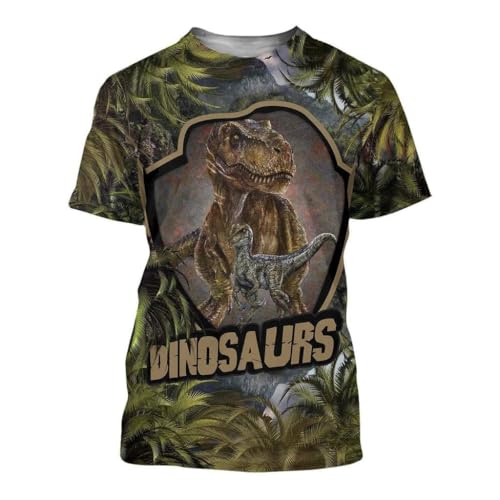 CHANYI Herren 3D Druck T-Shirt Dinosaurier Grafik 3D Druck Herren T-Shirt Mode Übergroße Oansatz Kurzarm T-Shirt Lose Streetwear Casual Oberteile von CHANYI