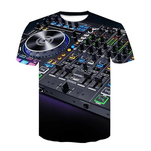 CHANYI Herren 3D Druck T-Shirt Felsen Musik Gitarre 3D T-Shirt Sommer Männer/Frauen T Shirt Mode T-Shirt Casual T-Shirt/Streetwear Männer Kleidung Übergroßen von CHANYI