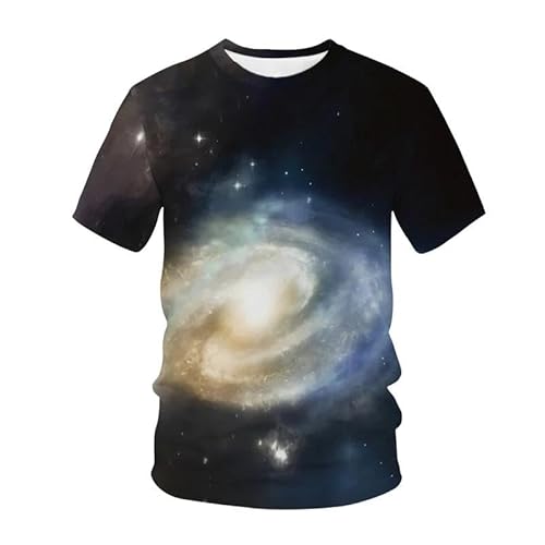 CHANYI Herren 3D Druck T-Shirt Herren T-Shirt 3D-Gedrucktes Weltraum-Galaxie-Muster, Modisches, Übergroßes Oberteil, Sommer, Freizeit, Atmungsaktiv, Rundhalsausschnitt, Schnell Trocknende Alltagskle von CHANYI