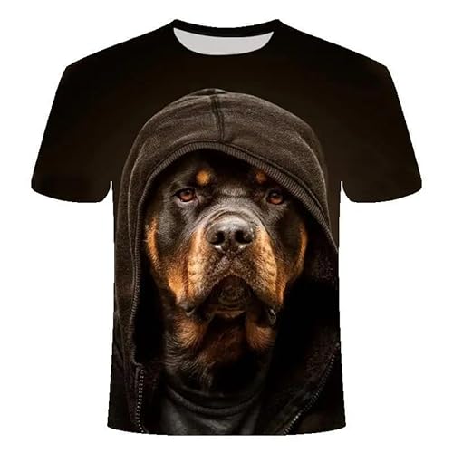 CHANYI Herren 3D Druck T-Shirt Hund Gedruckt T Shirt Männer/Frauen Hip Hop Sommer Funnyt Katze Streetwear T-Shirt Kurzarm Tops Casual Oansatz Tier von CHANYI