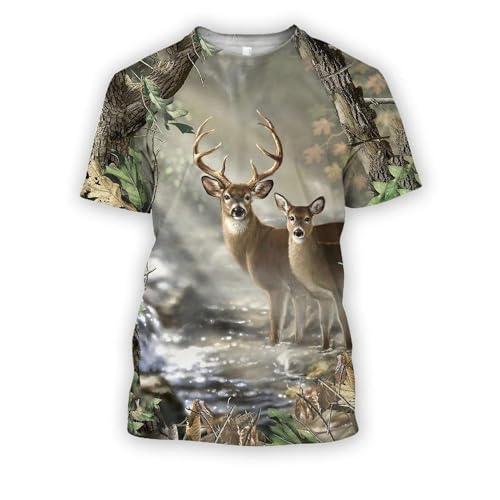 CHANYI Herren 3D Druck T-Shirt Jagd Camouflage 3D Druck Sommer Männer Oansatz T-Shirt Casual Kurzarm Übergroßen T Shirts Mode T Tops Männer Kleidung von CHANYI