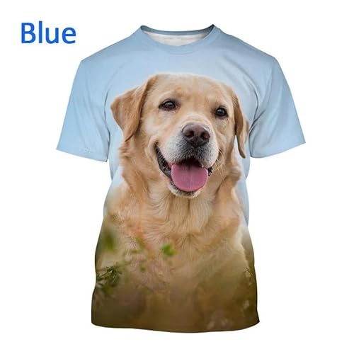 CHANYI Herren 3D Druck T-Shirt Labrador Retriever 3D-Gedrucktes T-Shirt Sommermode Haustier Hund Männer Und Frauen Paar Lässiges Kurzarm-T-Shirt Spitze von CHANYI