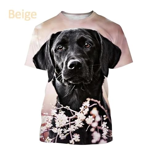 CHANYI Herren 3D Druck T-Shirt Labrador Retriever 3D-Gedrucktes T-Shirt Sommermode Haustier Hund Männer Und Frauen Paar Lässiges Kurzarm-T-Shirt Spitze von CHANYI