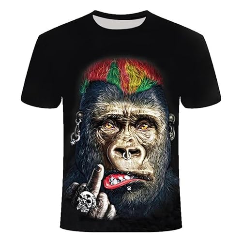 CHANYI Herren 3D Druck T-Shirt Lustige Neuheit Tier Schwein Kuh Hund Orang-Utan Schafe Serie T-Shirt Männer Und Frauen 3D-Gedrucktes T-Shirt Harajuku-Stil T-Shirt Sommer-Top von CHANYI