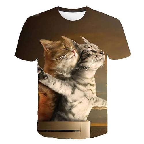 CHANYI Herren 3D Druck T-Shirt Lustige Tier Persische Katze 3D Druck Sommer Männer Rundhals T-Shirts Casual Kurzarm Übergroßen Pullover Mode Männer Kleidung von CHANYI