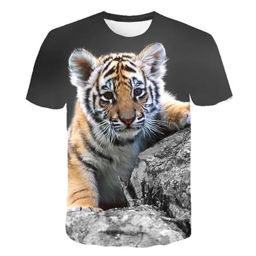 CHANYI Herren 3D Druck T-Shirt Männer Sommer 3D Tier Katze Tiger T Shirt Drucken Coole Lustige Tops O Hals Kurzarm Mode Männlichen Frauen 3D Gedruckt T-Shirts von CHANYI