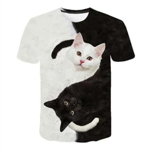 CHANYI Herren 3D Druck T-Shirt Männer Sommer 3D Tier Katze Tiger T Shirt Drucken Coole Lustige Tops O Hals Kurzarm Mode Männlichen Frauen 3D Gedruckt T-Shirts von CHANYI