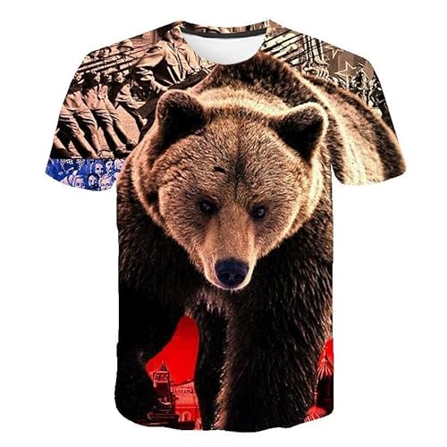 CHANYI Herren 3D Druck T-Shirt Männer Sommer 3D Tier Katze Tiger T Shirt Drucken Coole Lustige Tops O Hals Kurzarm Mode Männlichen Frauen 3D Gedruckt T-Shirts von CHANYI