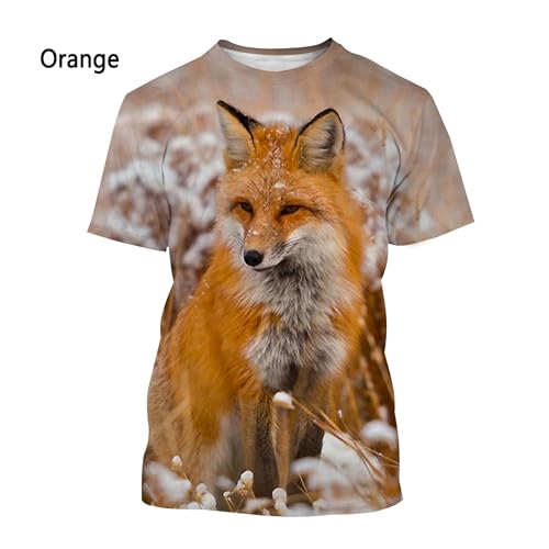 CHANYI Herren 3D Druck T-Shirt Mode 3D Druck T-Shirt Tier Fuchs T-Shirt Männer Casual T-Shirt Atmungsaktive Weiche Und Bequeme T-Shirt von CHANYI