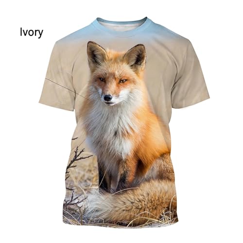 CHANYI Herren 3D Druck T-Shirt Mode 3D Druck T-Shirt Tier Fuchs T-Shirt Männer Casual T-Shirt Atmungsaktive Weiche Und Bequeme T-Shirt von CHANYI