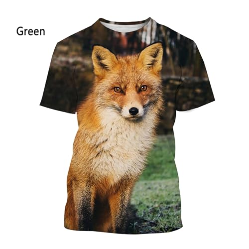 CHANYI Herren 3D Druck T-Shirt Mode 3D Druck T-Shirt Tier Fuchs T-Shirt Männer Casual T-Shirt Atmungsaktive Weiche Und Bequeme T-Shirt von CHANYI